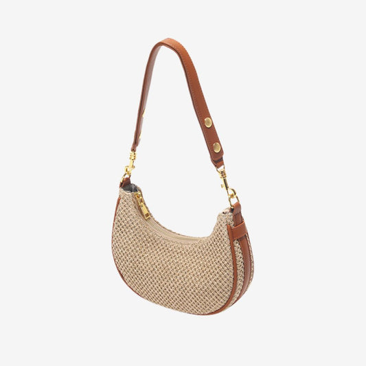 Lea Schultertasche aus Stroh-Optik